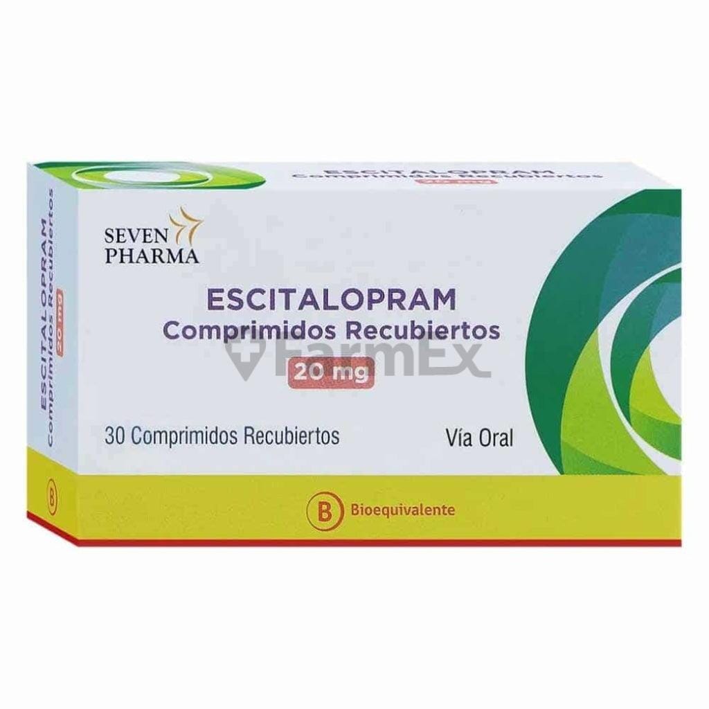 Escitalopram 20 mg x 30 comprimidos "Ley Cenabast" Farmex-VidaTres-Persistente